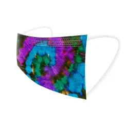 WeCare 3-ply Disposable Face Mask, Adult, Assorted Wacky Tie-Die Designs, 50/Box (WMN100092)