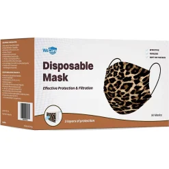 WeCare 3-ply Disposable Face Mask, Adult, Leopard, 50/Pack (WMN100072)