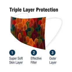 WeCare 3-ply Disposable Face Masks, Kids, Assorted Fall Designs, 50/Box (WMN100115)