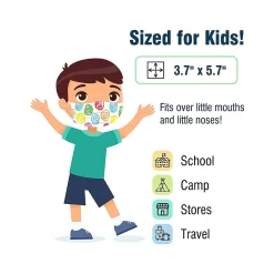 WeCare 3-ply Disposable Face Masks, Kids, Assorted Crayon Art Designs, 50/Box (WMN100116)