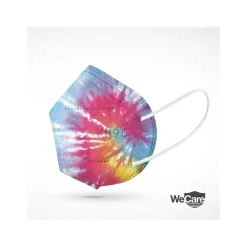 WeCare Tie Dye Disposable KN95 Fabric Face Masks, One Size, Assorted Colors, 20/Pack (WMN100127)