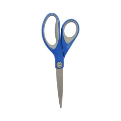 Westcott 8" Stainless Steel Scissors, Pointed Tip, Silver/Blue/Gray (17930)