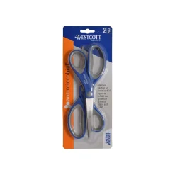 Westcott 8" Stainless Steel Scissors, Silver/Blue/Gray, 2/Pack (17836)