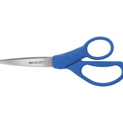 Westcott All Purpose Preferred 8" Stainless Steel Scissors, Pointed Tip, Blue (41218)