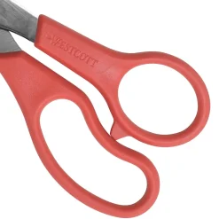 Westcott All Purpose Value 8" Stainless Steel Standard Scissors, Pointed Tip, Red (40618)
