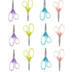 Westcott® Jellies™ Kids 5" Stainless Steel Gel Handle Scissors, Blunt Tip, Assorted Colors, 12/Pack (67364)