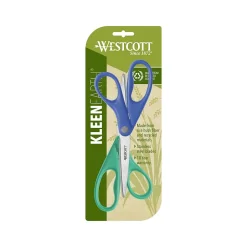 Westcott KleenEarth 8" Stainless Steel Standard Scissors, Assorted Colors, 2/Pack (14882)
