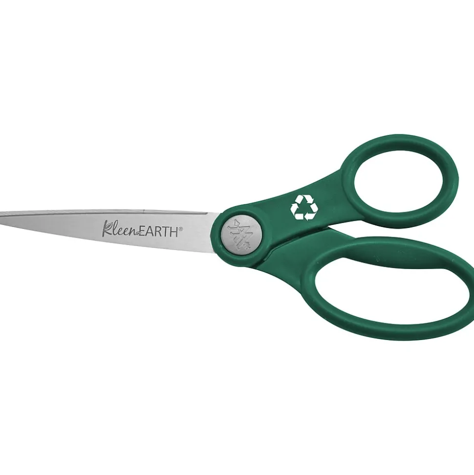 Westcott KleenEarth 8" Stainless Steel Standard Scissors, Assorted Colors, 2/Pack (14882)