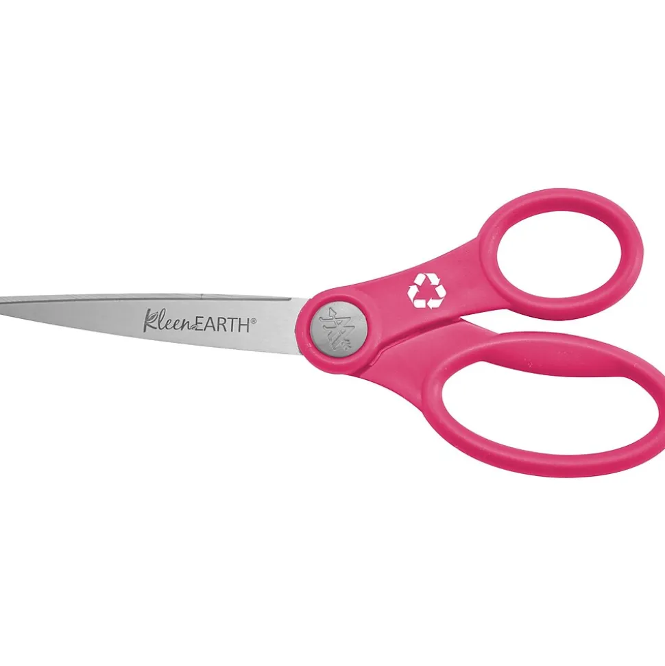 Westcott KleenEarth 8" Stainless Steel Standard Scissors, Assorted Colors, 2/Pack (14882)