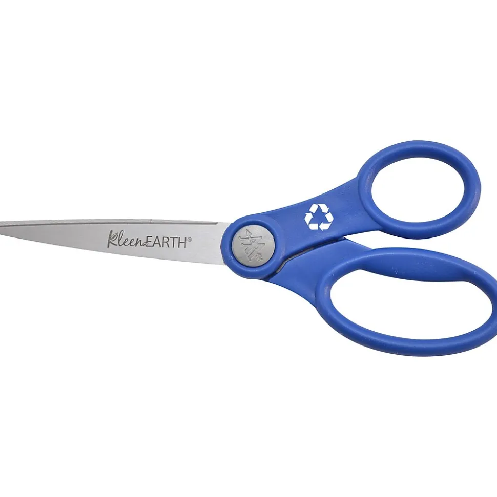 Westcott KleenEarth 8" Stainless Steel Standard Scissors, Assorted Colors, 2/Pack (14882)