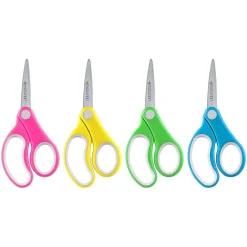 Westcott United Junior 5" Stainless Steel Kid's Scissors, Pointed Tip, Assorted, 12/Pack (ACM15972)