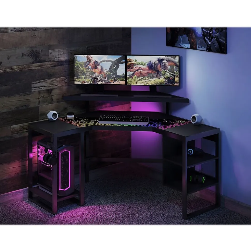 Whalen Leet LevelUp 53"W Corner Desk, Onyx (SPLS-LTCGD)