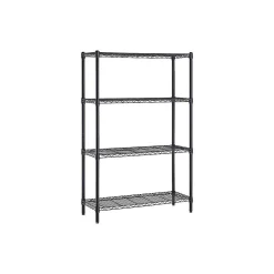 Whalen 4-Shelf Wire Unit, 48"W, Black (WS184872-4B)