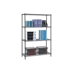 Whalen 4-Shelf Wire Unit, 48"W, Black (WS184872-4B)