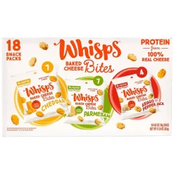 Whisps Baked Cheese Bites Variety Snack Packs, 0.63 oz, 18/Pack (220-02347)
