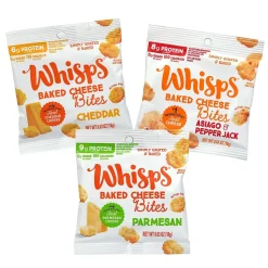 Whisps Baked Cheese Bites Variety Snack Packs, 0.63 oz, 18/Pack (220-02347)