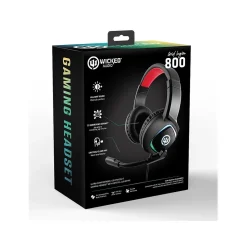 Wicked Audio Grid Legion 800 Surround Sound Gaming Over-the-Ear Headset, 3.5mm, Black (WI-GH800)