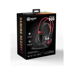 Wicked Audio Grid Legion 500 Stereo Gaming Headset, 3.5mm, Black/Red (WI-GH500)