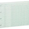 Wilson Jones Columnar Sheets, Ledger Paper, Ruled, 30 Lines, 6 Columns, Green Paper, 9 1/4" x 11 7/8", 100/Pk