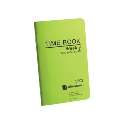Wilson Jones Foreman's Time Book, 4.25" x 6.8", Green, 36 Sheets/Book (S802)