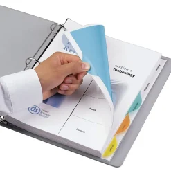 Wilson Jones View-Tab Blank Dividers, 5-Tab, Assorted Colors, Set (W55061)