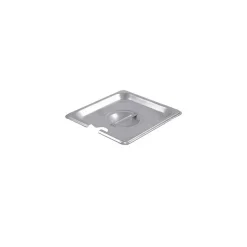 Winco Sixth Size Notched Pan Cover, 6.9" L X 6.4" W X 1.3" H, Silver (SPCS)