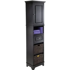 Winsome 20618 Cabinet with Baskets, Black