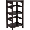 Winsome Leo Solid/Composite Wood 2-Tier Narrow Storage Shelf, Espresso