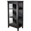 Winsome Poppy Display Cabinet with 3-Sided Tempered Glass, 47.2"H, Black (20523)