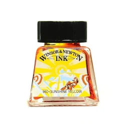 Winsor and Newton Drawing Inks sunshine yellow 14 ml 633 [Pack of 4]