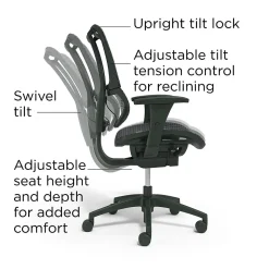 Workplace2.0 Lawton Ergonomic Mesh Swivel Task Chair, Black (UN62655)