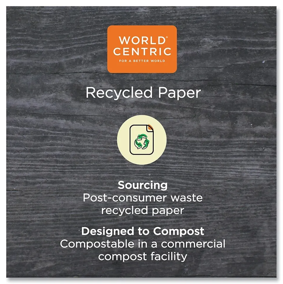 World Centric 100 Percent PCW Recycled Multifold Paper Towels, 1-Ply, Natural, 250/Pack, 16 Packs/Carton (WORTWPAMF)
