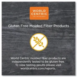 World Centric Fiber Trays, PLA Lined, PFAS Free, 1-Compartment, 18 x 14 x 1, Natural, 100/Carton