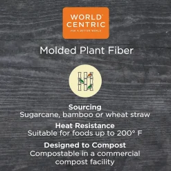 World Centric Fiber Trays, PLA Lined, PFAS Free, 8.2 x 5.7 x 0.7, Natural, 500/Carton