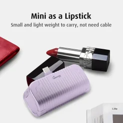 Worryfree Gadgets USB-C Power Bank, 5000 mAh, Purple (WED02)
