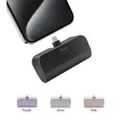 Worryfree Gadgets USB-C Power Bank, 5000 mAh, Purple (WED02)