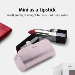 Worryfree Gadgets USB-C Power Bank, 5000 mAh, Pink (WED02)