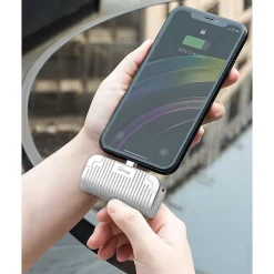 Worryfree Gadgets USB-C Power Bank, 5000 mAh, Silver (WED02)