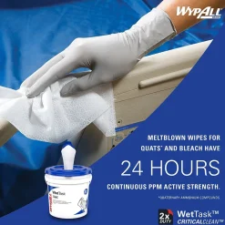 WypAll CriticalClean WetTask Disinfecting Wipes, Wipes/Container, 540/Carton (6471)