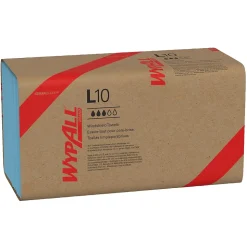 WypAll GeneralClean L10 Nylon Cleaning Wipers, 10.25" x 9.1", Blue, 224 Wipers/Box, 10/Carton (05123)