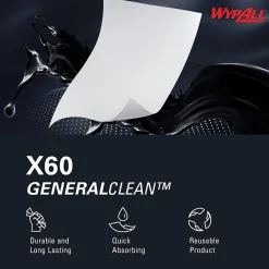 WypAll GeneralClean X60 Fabric Cleaning Wipers, 12.5