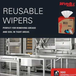 WypAll GeneralClean X60 Fabric Cleaning Wipers, 16.8