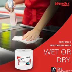 WypAll GeneralClean X60 Nylon Cleaning Wipers, 13.4