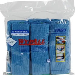 WypAll Microfiber Cleaning Cloths, 15.75" x 15.75", Blue, 6 Cloths/Pack (83620)