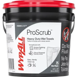 WypAll PowerClean ProScrub Fabric Cleaning Wipers, 12" x 9.5", Green, 75 Wipers/Box (91371EA)