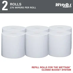 WypAll PowerClean WetTask Fabric Cleaning Wipers, 15" x 9", White, 275 Sheets/Roll, 2/Carton (06006)