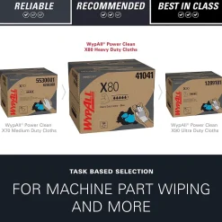 WypAll PowerClean X80 Fabric Cleaning Wipers, 16.8