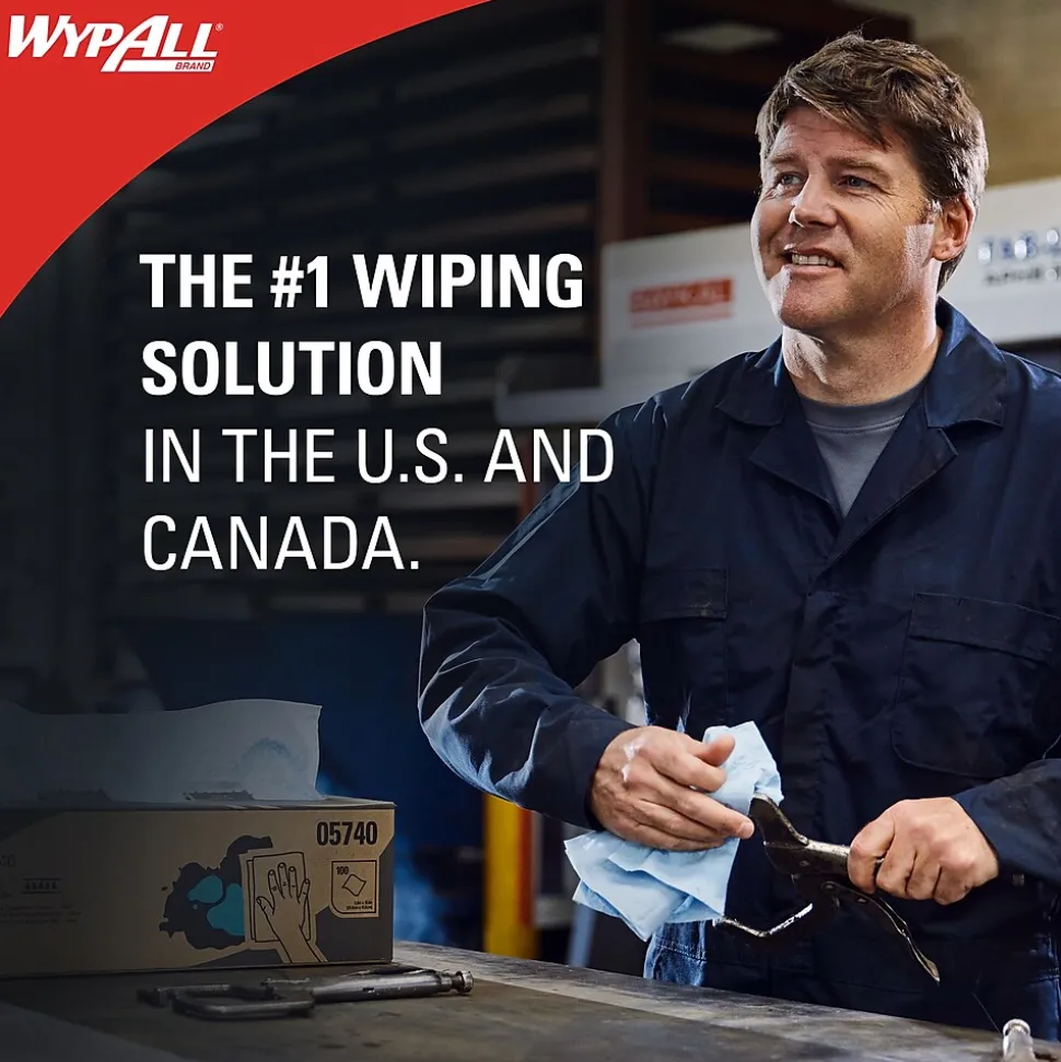 WypAll PowerClean X70 Fabric Cleaning Wipers, 13.3" x 13.4", White, 870 Sheets/Roll (41600)