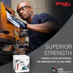 WypAll PowerClean X80 Nylon Cleaning Wipers, 12