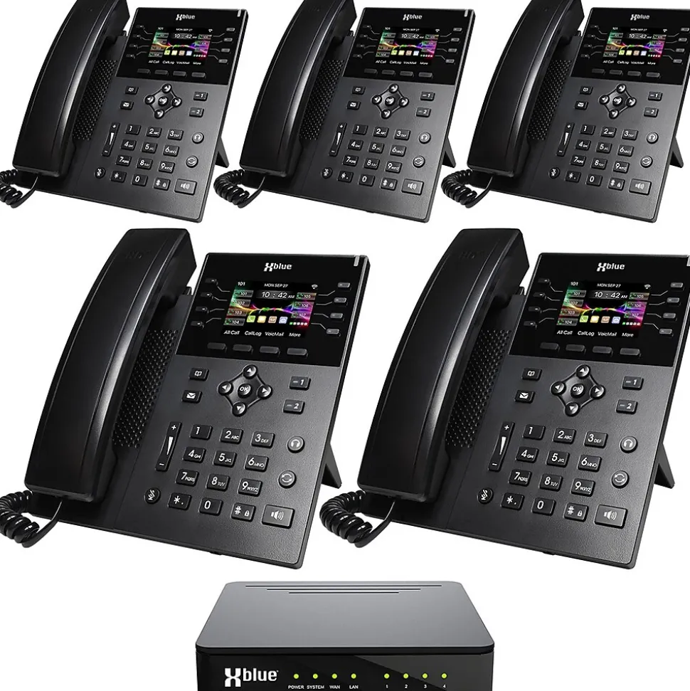 XBLUE QB1 14-Line Corded Conference Telephone, Black (QB1-IP8G-4X5)